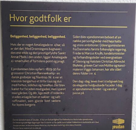kulturarv historisk plade Amaliegade